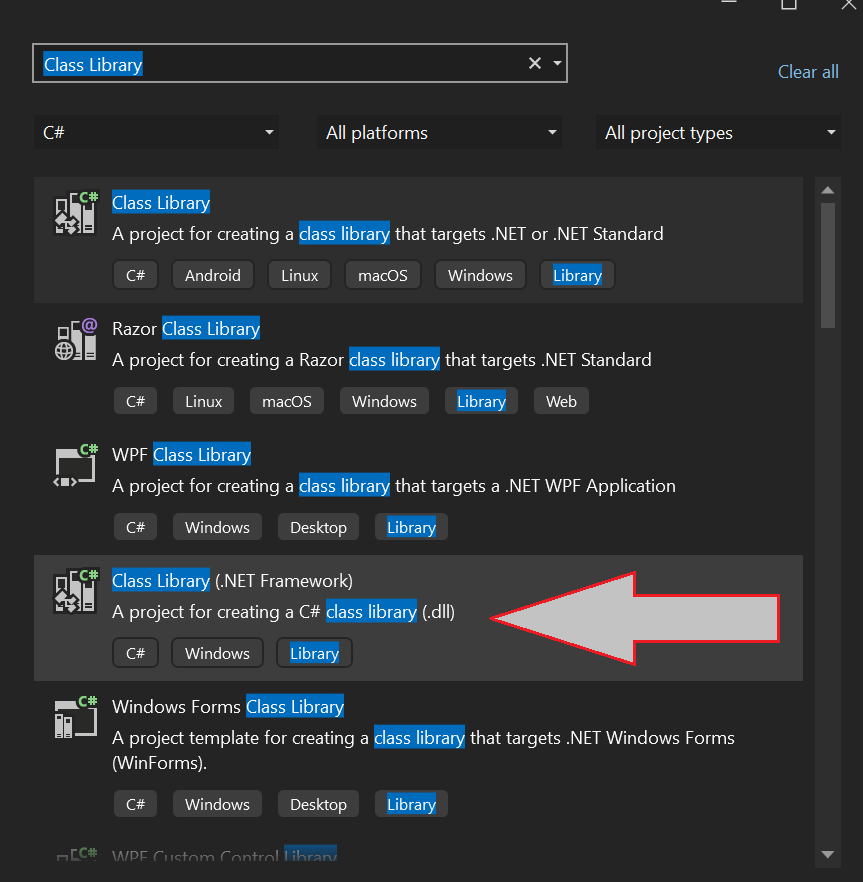 Create Visual Studio Class Library