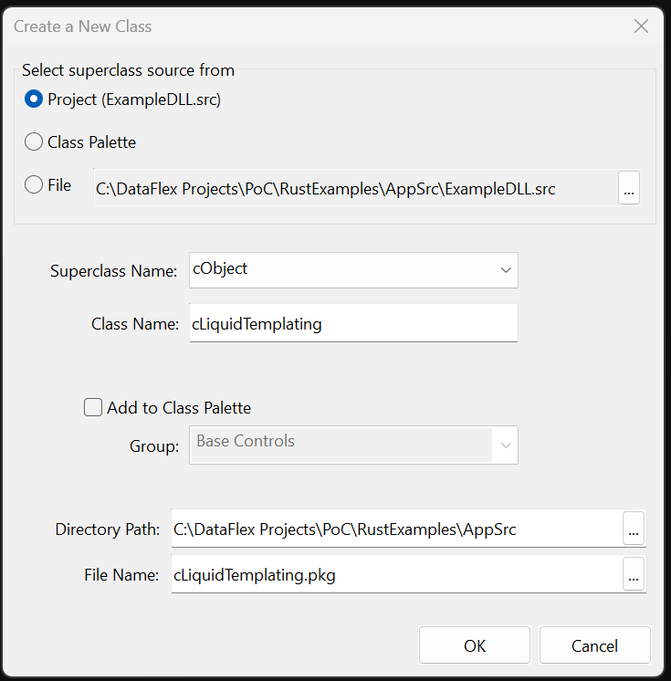 Create a new DataFlex class